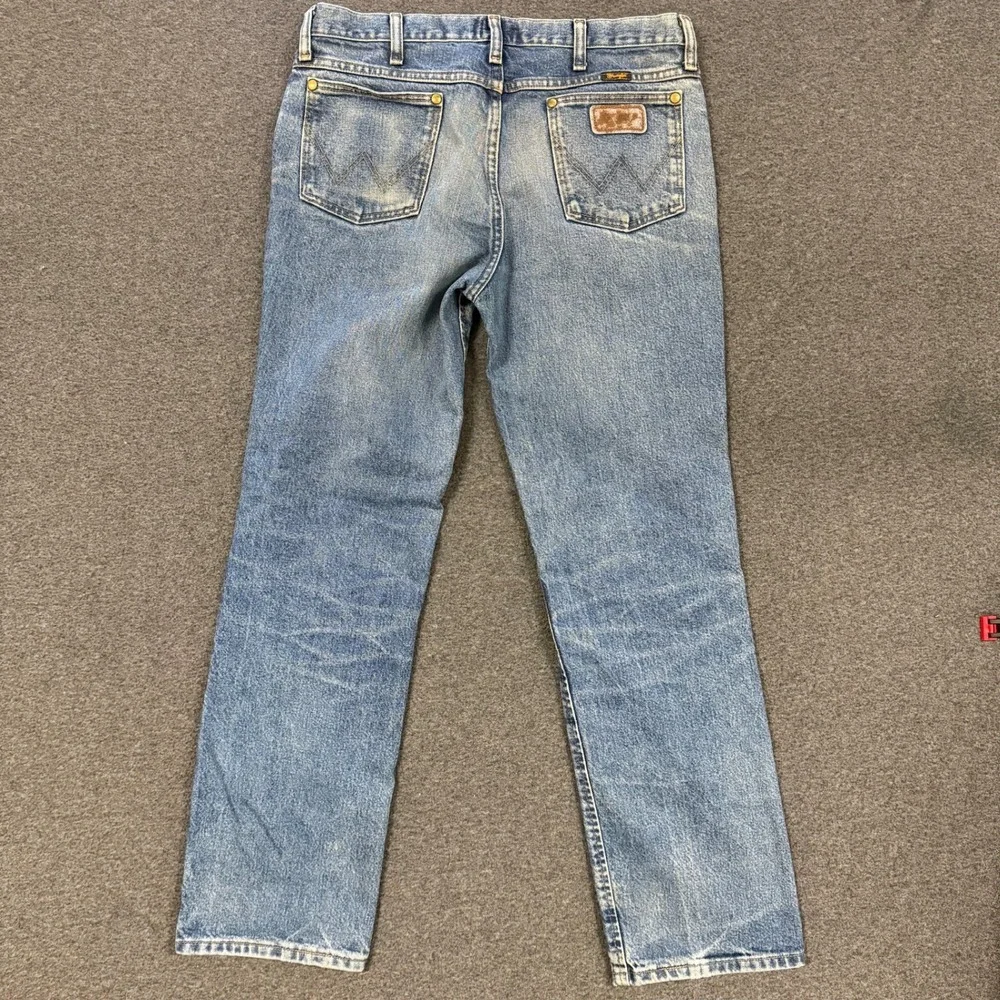 Wrangler Jeans Mens 34x30 Blue Good Slim Fit Western Denim Work Wear Bootcut